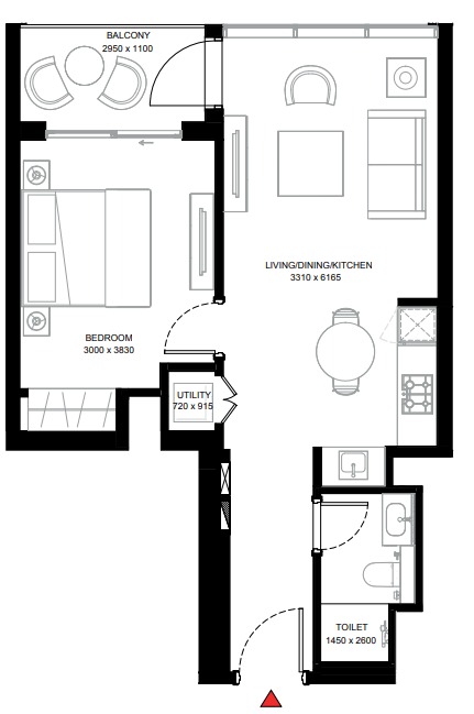 creek vistas grande 2BR type A  floor plan